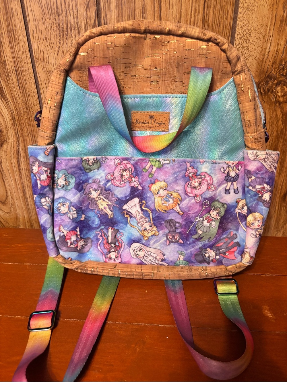 Handmade Sailor Moon Cork Backpack Purse